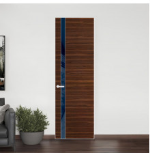 18 VE-H натуральный шпон Albero 1294M профиль Вайт вставка Темно-синий лак ProfilDoors Orange