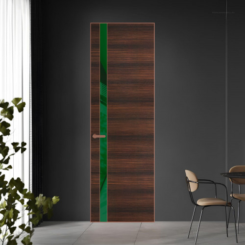 18 VE-H натуральный шпон Albero 1398S профиль Медь вставка Желтый лак ProfilDoors Orange