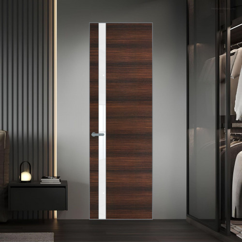 18 VE-H натуральный шпон Albero 1398S профиль Серебро вставка Лак классик ProfilDoors Orange