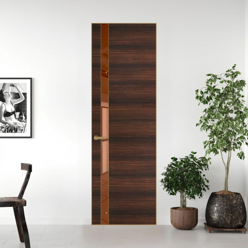18 VE-H натуральный шпон Albero 1398S профиль Золото вставка Зеркало Bronza ProfilDoors Orange