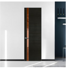 18 VE-H натуральный шпон Bianche Notti 069S профиль Серебро вставка Зеркало Bronza ProfilDoors Orange