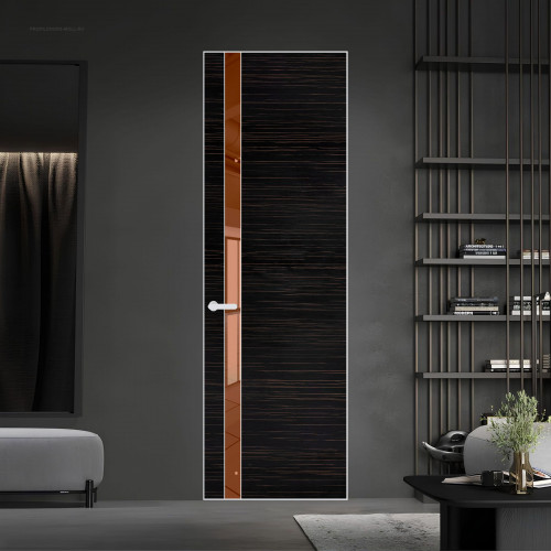 18 VE-H натуральный шпон Espresso 1042S профиль Вайт вставка Зеркало Bronza ProfilDoors Orange