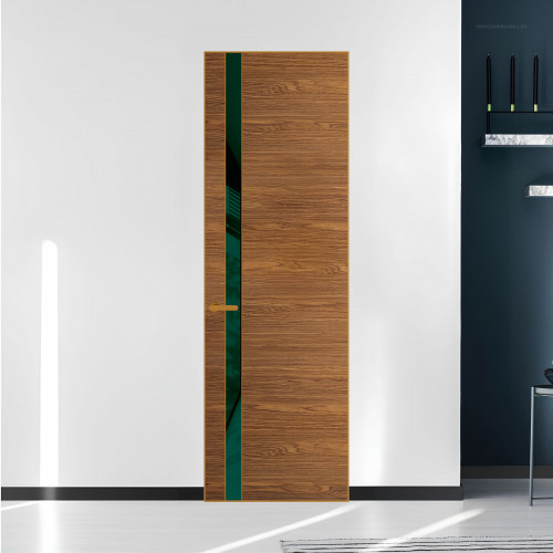 18 VE-H натуральный шпон Espresso 35M профиль Бронза вставка Темно-зеленый лак ProfilDoors Orange