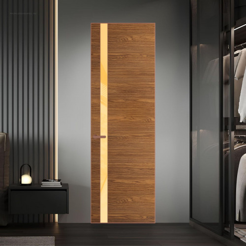 18 VE-H натуральный шпон Espresso 35M профиль Медь вставка Кремовый лак ProfilDoors Orange