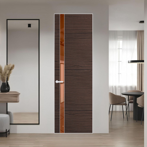 18 VE-H натуральный шпон Espresso 360M профиль Вайт вставка Зеркало Bronza ProfilDoors Orange