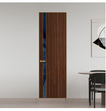 18 VE-V натуральный шпон Albero 1294M профиль Золото вставка Темно-синий лак ProfilDoors Orange