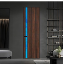 18 VE-V натуральный шпон Albero 1398S профиль Черный муар вставка Голубой лак ProfilDoors Orange