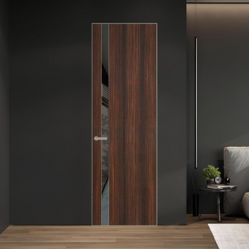 18 VE-V натуральный шпон Albero 1398S профиль Никель матовый вставка Графит лак ProfilDoors Orange
