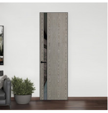 18 VE-V натуральный шпон Bianche Notti 08S профиль Черный муар вставка Графит лак ProfilDoors Orange