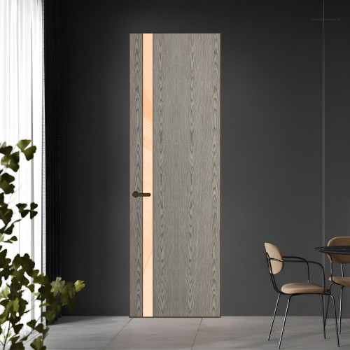 18 VE-V натуральный шпон Bianche Notti 08S профиль Деорэ вставка Бежевый лак ProfilDoors Orange