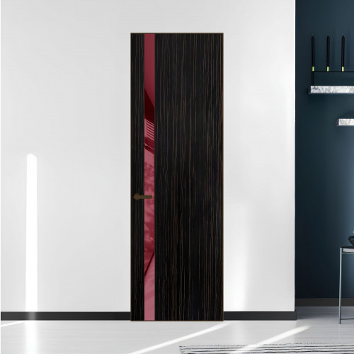 18 VE-V натуральный шпон Espresso 1042S профиль Деорэ вставка Бордовый лак ProfilDoors Orange