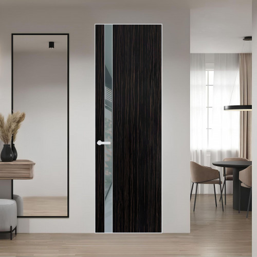 18 VE-V натуральный шпон Espresso 1042S профиль Вайт вставка Темно-серый лак ProfilDoors Orange