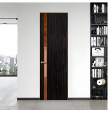 18 VE-V натуральный шпон Espresso 1042S профиль Золото вставка Зеркало Bronza ProfilDoors Orange