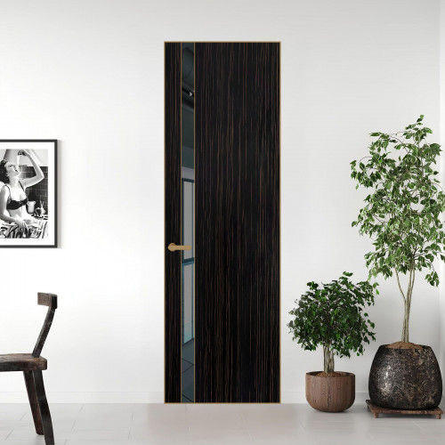 18 VE-V натуральный шпон Espresso 1042S профиль Золото вставка Зеркало Grey ProfilDoors Orange
