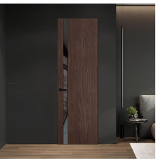 18 VE-V натуральный шпон Espresso 1386M профиль Черный муар вставка Графит лак ProfilDoors Orange