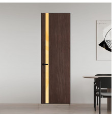 18 VE-V натуральный шпон Espresso 1386M профиль Черный муар вставка Кремовый лак ProfilDoors Orange