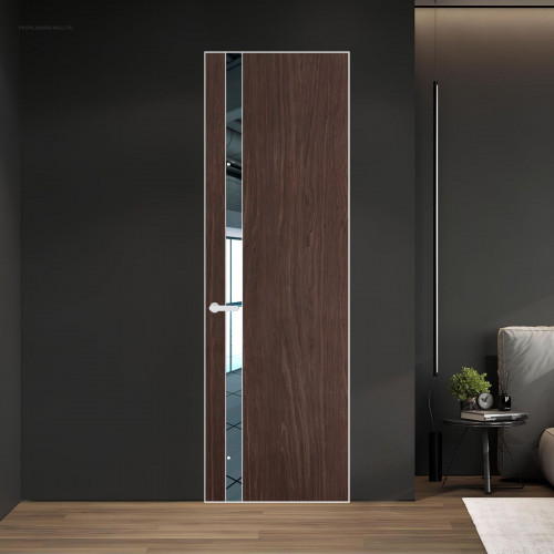 18 VE-V натуральный шпон Espresso 1386M профиль Вайт вставка Зеркало ProfilDoors Orange
