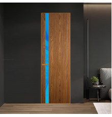 18 VE-V натуральный шпон Espresso 35M профиль Бронза вставка Голубой лак ProfilDoors Orange