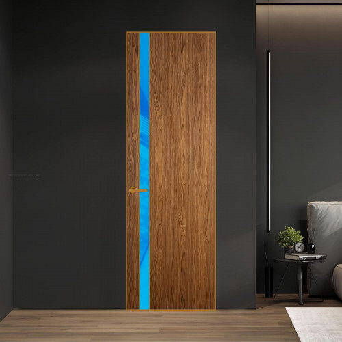 18 VE-V натуральный шпон Espresso 35M профиль Бронза вставка Голубой лак ProfilDoors Orange