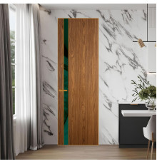 18 VE-V натуральный шпон Espresso 35M профиль Бронза вставка Темно-зеленый лак ProfilDoors Orange