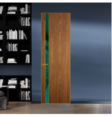 18 VE-V натуральный шпон Espresso 35M профиль Бронза вставка Зеленый лес лак ProfilDoors Orange