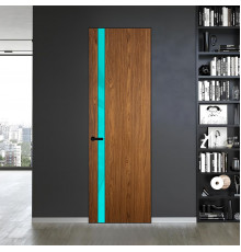 18 VE-V натуральный шпон Espresso 35M профиль Черный матовый вставка Мята лак ProfilDoors Orange