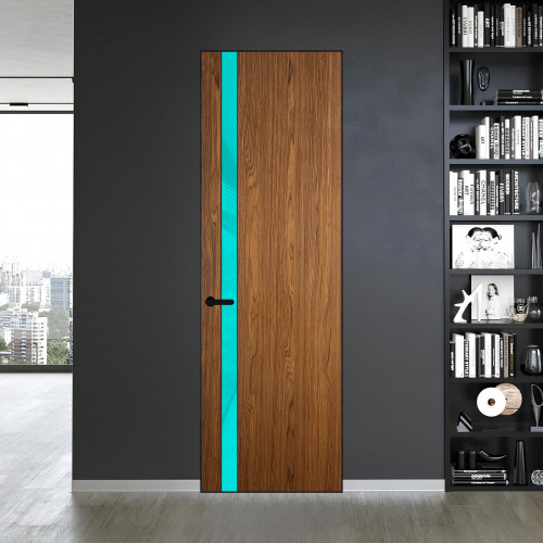 18 VE-V натуральный шпон Espresso 35M профиль Черный матовый вставка Мята лак ProfilDoors Orange