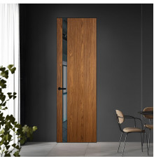 18 VE-V натуральный шпон Espresso 35M профиль Черный муар вставка Зеркало Grey ProfilDoors Orange