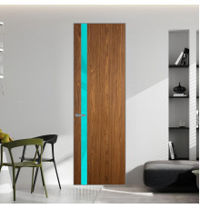 18 VE-V натуральный шпон Espresso 35M профиль Серебро вставка Мята лак ProfilDoors Orange