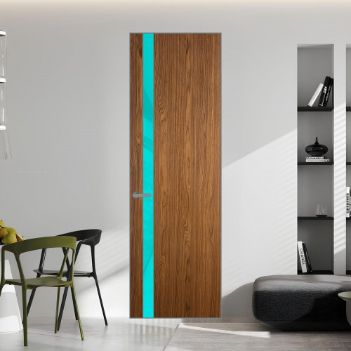 18 VE-V натуральный шпон Espresso 35M профиль Серебро вставка Мята лак ProfilDoors Orange