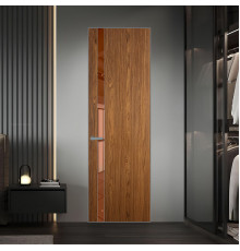18 VE-V натуральный шпон Espresso 35M профиль Серебро вставка Зеркало Bronza ProfilDoors Orange