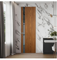 18 VE-V натуральный шпон Espresso 35M профиль Серебро вставка Зеркало Grey ProfilDoors Orange