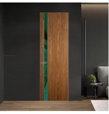 18 VE-V натуральный шпон Espresso 35M профиль Шампань вставка Зеленый лес лак ProfilDoors Orange