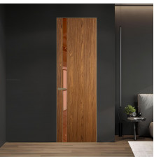 18 VE-V натуральный шпон Espresso 35M профиль Шампань вставка Зеркало Bronza ProfilDoors Orange