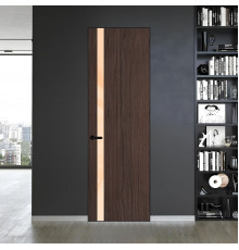 18 VE-V натуральный шпон Espresso 360M профиль Черный матовый вставка Бежевый лак ProfilDoors Orange