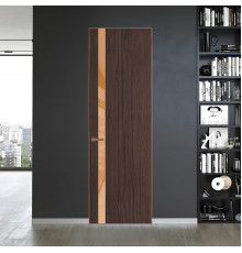 18 VE-V натуральный шпон Espresso 360M профиль Медь вставка Светло-коричневый лак ProfilDoors Orange