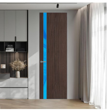 18 VE-V натуральный шпон Espresso 360M профиль Серебро вставка Голубой лак ProfilDoors Orange