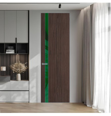 18 VE-V натуральный шпон Espresso 360M профиль Серебро вставка Желтый лак ProfilDoors Orange