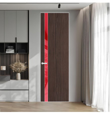 18 VE-V натуральный шпон Espresso 360M профиль Вайт вставка Красный лак ProfilDoors Orange