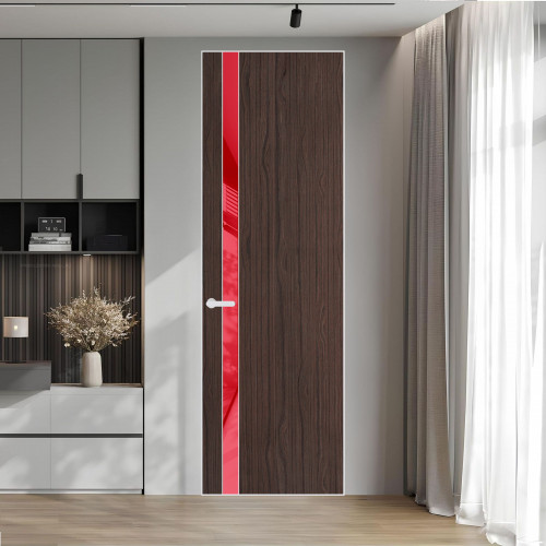 18 VE-V натуральный шпон Espresso 360M профиль Вайт вставка Красный лак ProfilDoors Orange