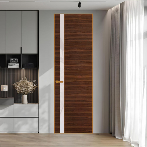 18 VE-H натуральный шпон Albero 1294M профиль Бронза вставка Светло-серый лак ProfilDoors Orange