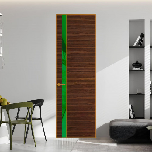 18 VE-H натуральный шпон Albero 1294M профиль Бронза вставка Светло-желтый лак ProfilDoors Orange