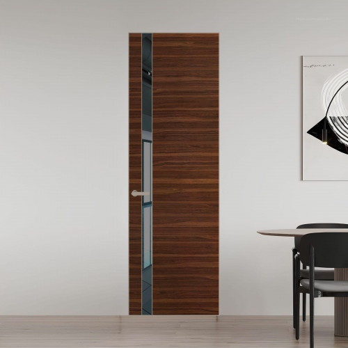 18 VE-H натуральный шпон Albero 1294M профиль Никель матовый вставка Зеркало Grey ProfilDoors Orange