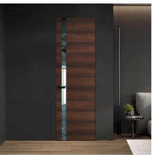 18 VE-H натуральный шпон Albero 1398S профиль Черный муар вставка Зеркало ProfilDoors Orange