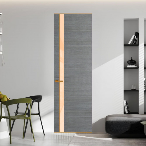 18 VE-H натуральный шпон Bianche Notti 01Q профиль Бронза вставка Бежевый лак ProfilDoors Orange