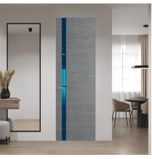 18 VE-H натуральный шпон Bianche Notti 01Q профиль Серебро вставка Зеркало Blue ProfilDoors Orange