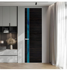 18 VE-H натуральный шпон Espresso 1042S профиль Вайт вставка Бирюзовый лак ProfilDoors Orange
