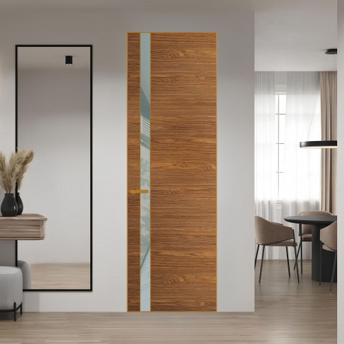 18 VE-H натуральный шпон Espresso 35M профиль Бронза вставка Теплый серый лак ProfilDoors Orange
