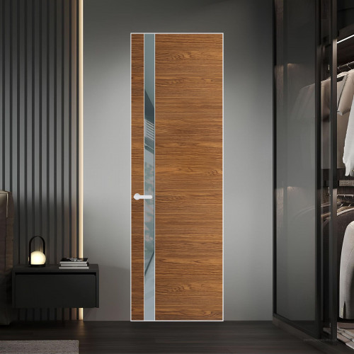 18 VE-H натуральный шпон Espresso 35M профиль Вайт вставка Темно-серый лак ProfilDoors Orange