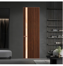 18 VE-V натуральный шпон Albero 1294M профиль Медь вставка Бежевый лак ProfilDoors Orange